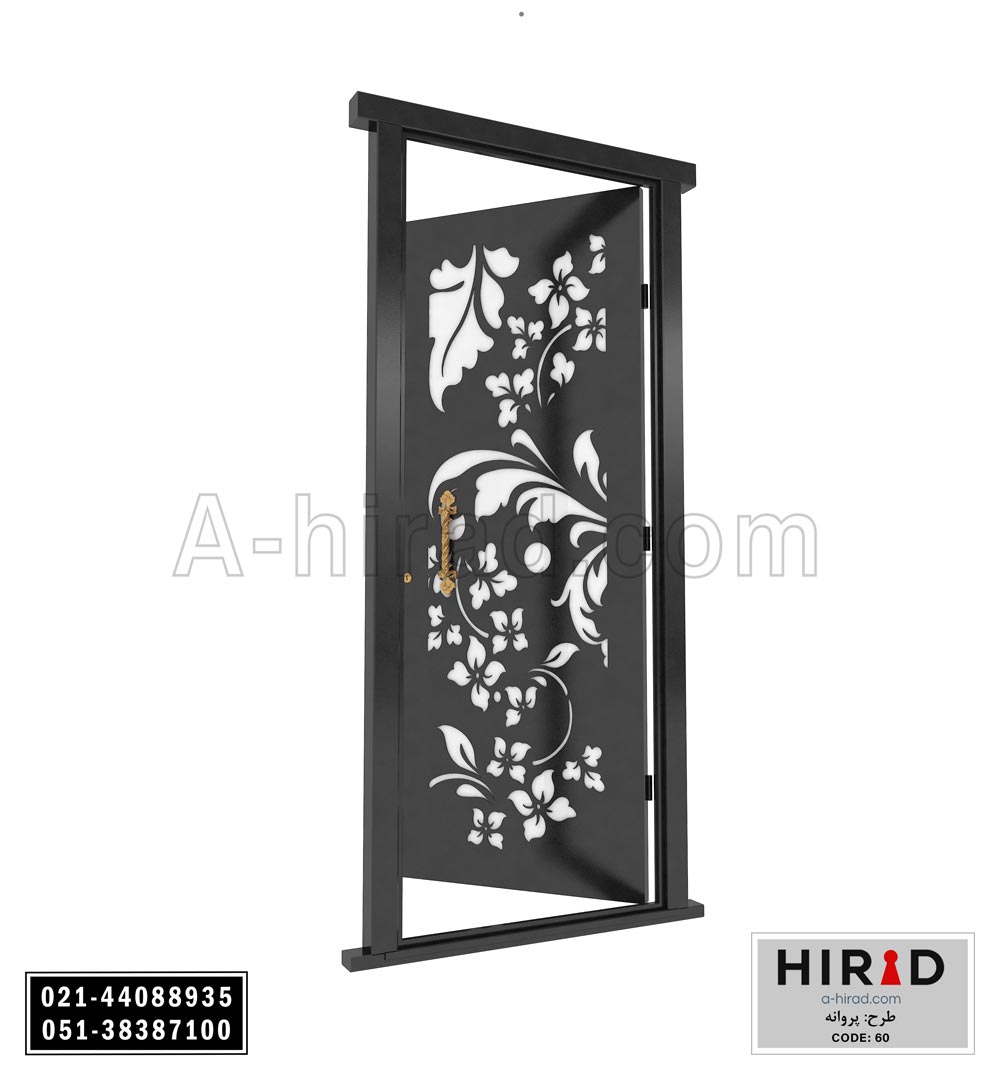 درب فلزی لیزری تک لنگه هیراد کد 1060 عرض 108 ارتفاع 223 